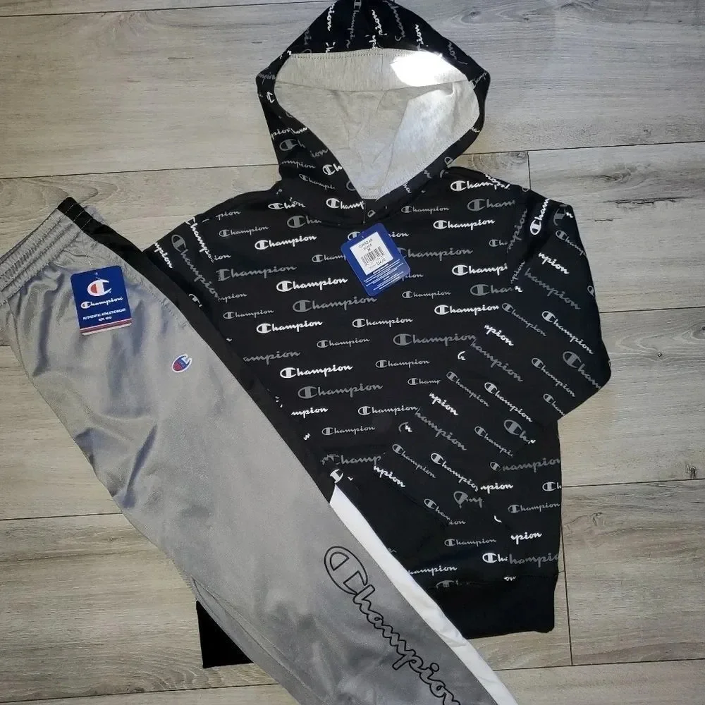 BOYS M CHAMPION CHAINSTITCH HOODIE & TRACK…